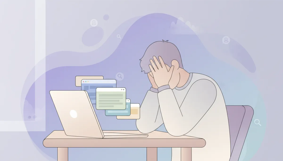 Stressed person at a desk feeling mentally overwhelmed