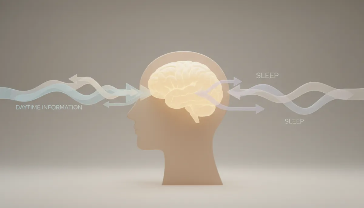 Illustration showing how the brain organises information during sleep