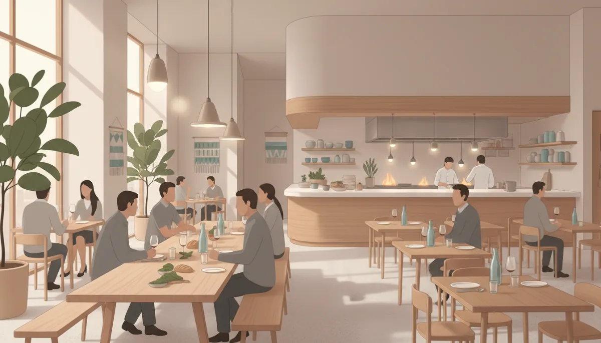 Interior of a Boise farm-to-table restaurant with diners enjoying dinner