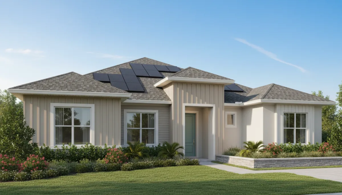 Attractive Tampa Bay home with new roof and solar panels increasing curb appeal