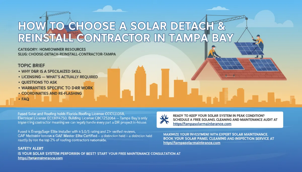 Choose a Solar Detach & Reinstall Contractor in Tampa