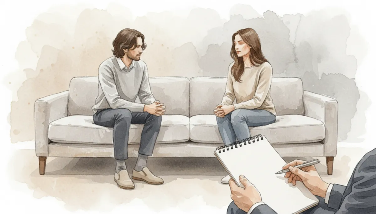 Couple in therapy exploring distance and closeness in their relationship