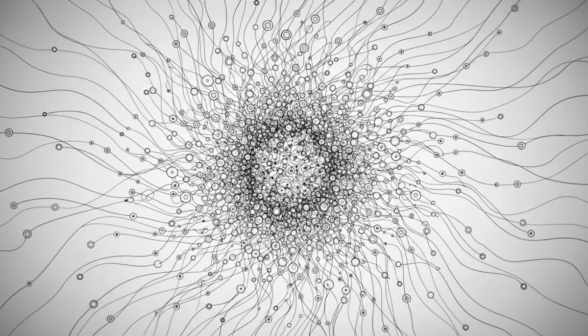 Professional illustration of an expanding web representing interconnected autistic thinking