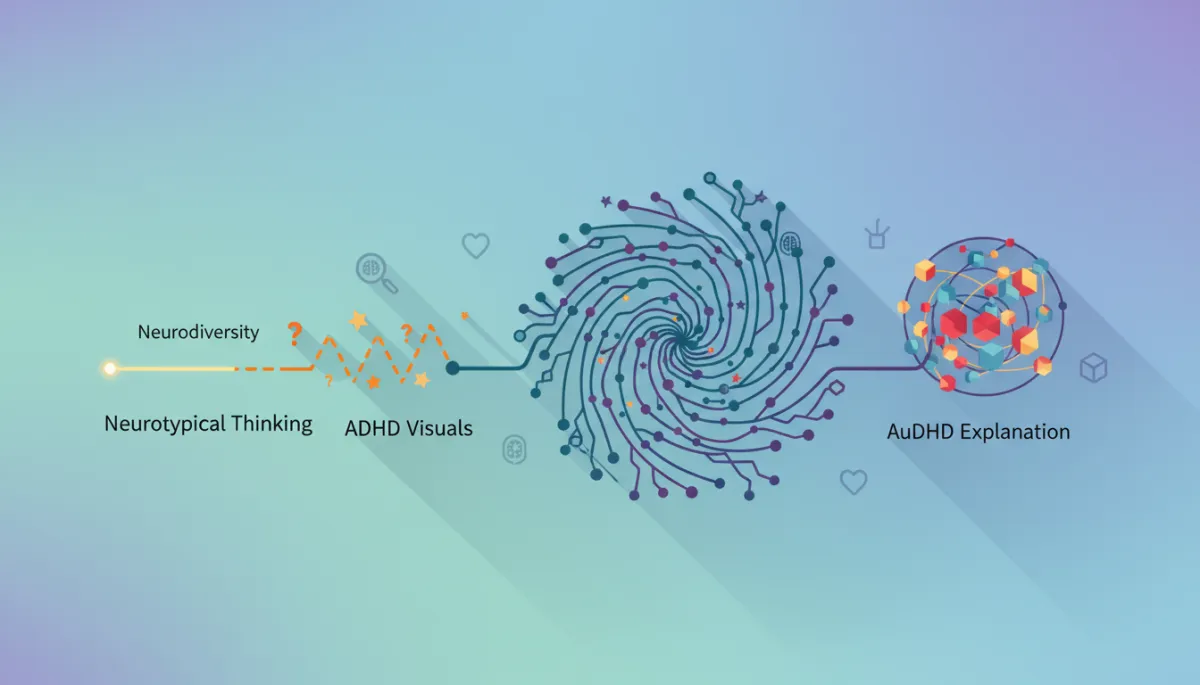Understanding Neurodiversity: ADHD, Autism, AuDHD Visuals