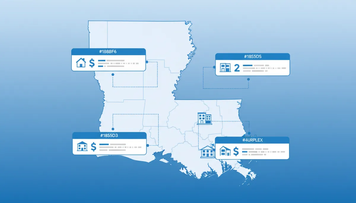 Infographic showing 2026 FHA loan limits for Louisiana one to four unit properties
