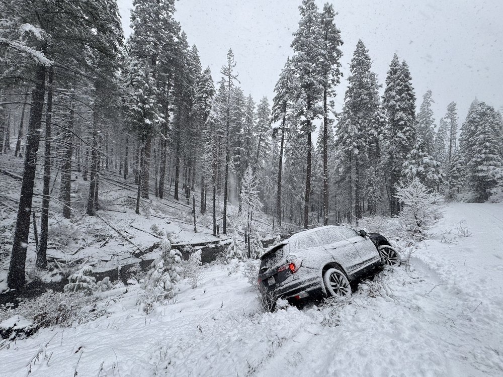 car stuck in the snow