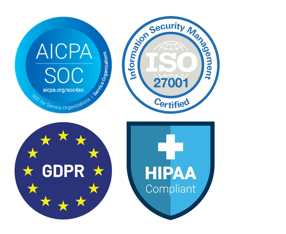 Security badges (HIPAA, GDPR, SOC 2)