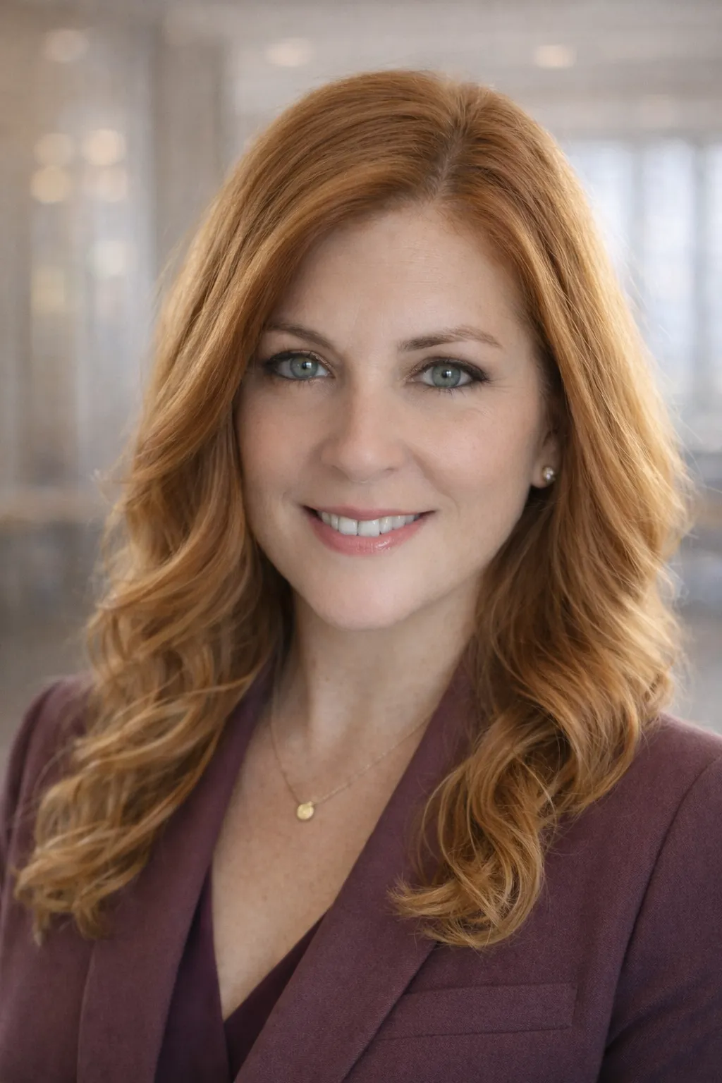 Portrait of Patricia Rawls, licensed life insurance broker, smiling, wearing a navy blazer against a dark blue background.