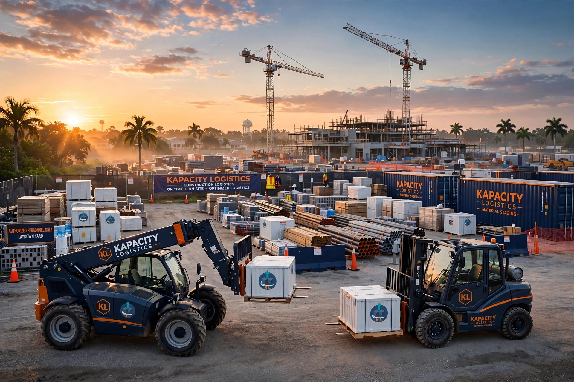 Construction job site logistics operations