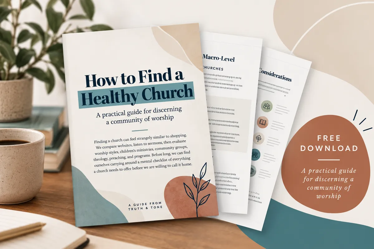 How to Find a Healthy Church guide mockup