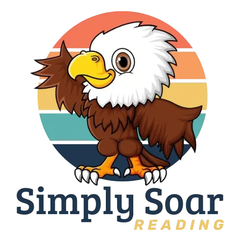 A joyful child, age 7, with curly hair, reading a colorful book at a sunlit table, smiling with pride. The background is softly blurred, evoking a warm, supportive home environment. The scene radiates encouragement and achievement.