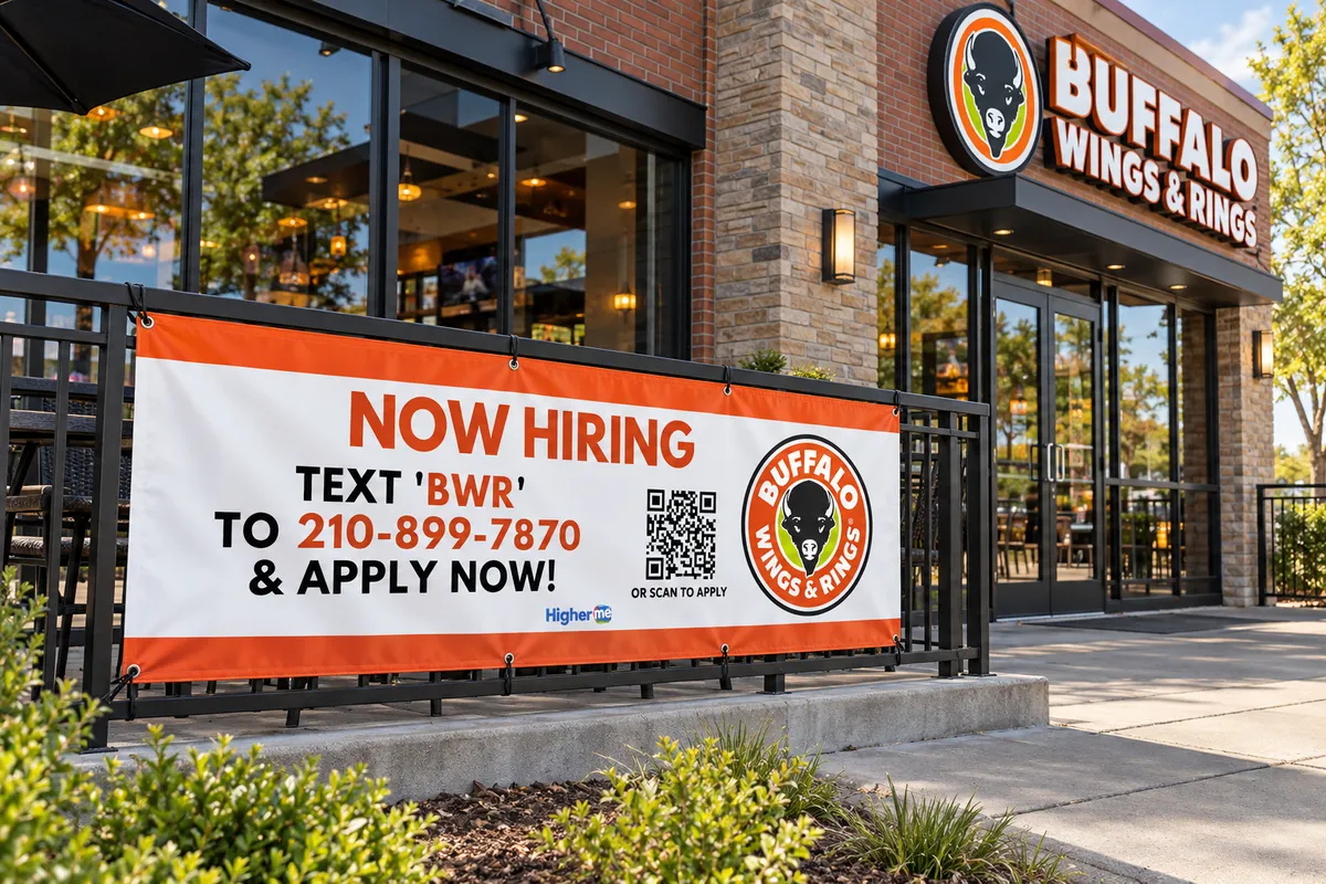 Buffalo Wings & Rings outdoor hiring banner