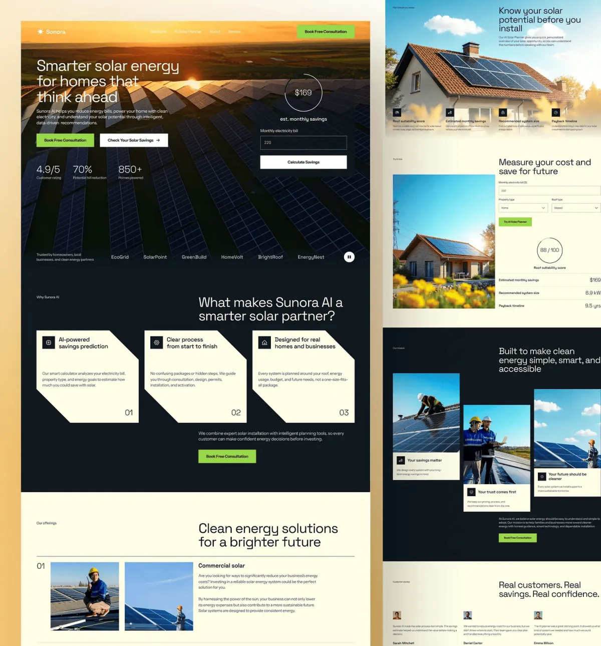 Solar roof sample