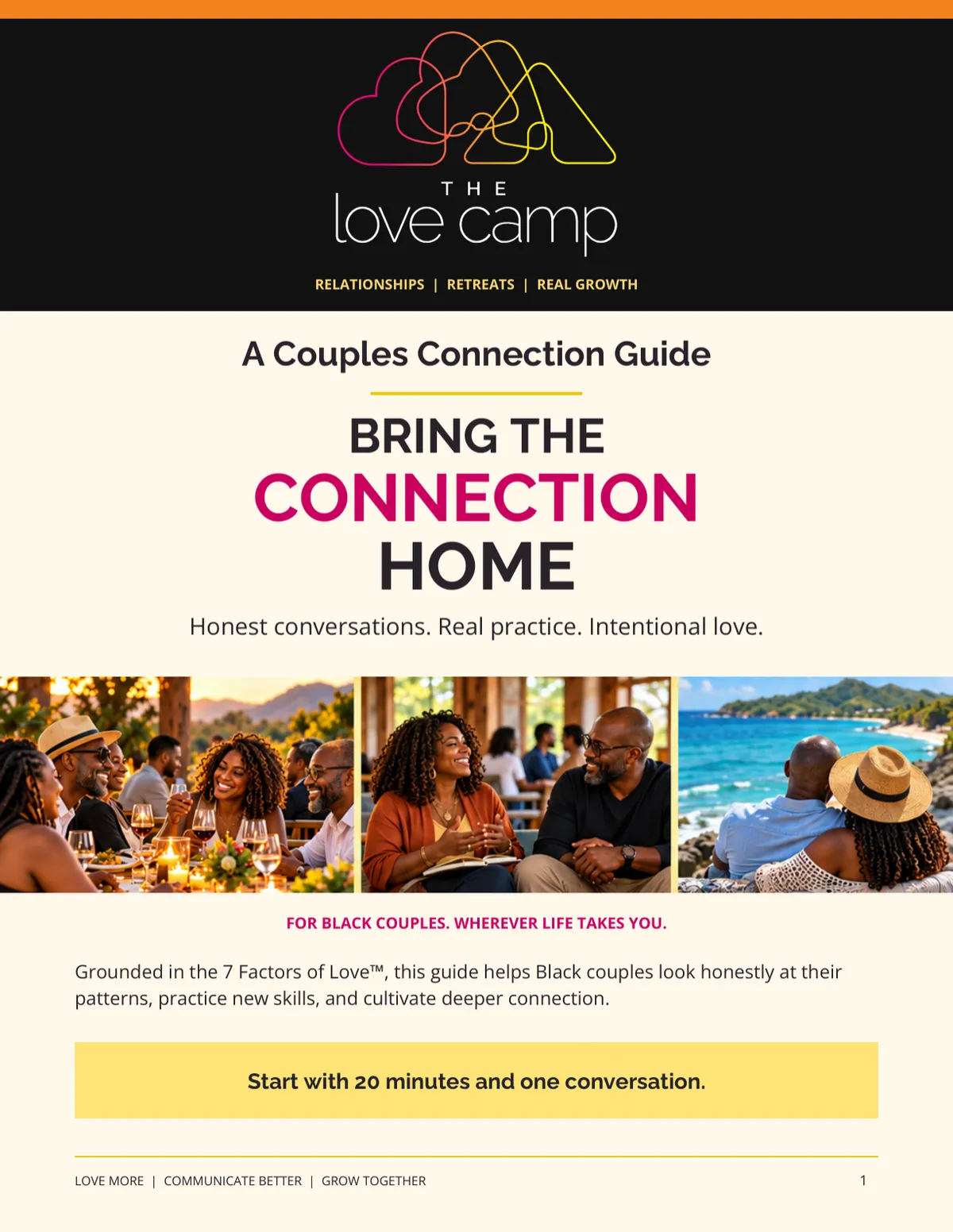 Bring the Connection Home — free eight-page couples connection guide cover