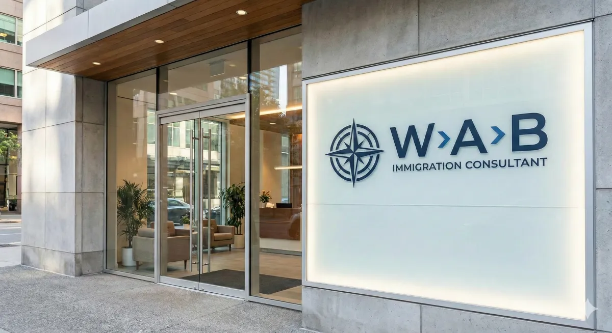 A hopeful young woman of Latin American descent stands at Miami airport, suitcase in hand, looking toward the city skyline through large windows. The scene is bright, modern, and filled with natural light, symbolizing new beginnings and opportunity.