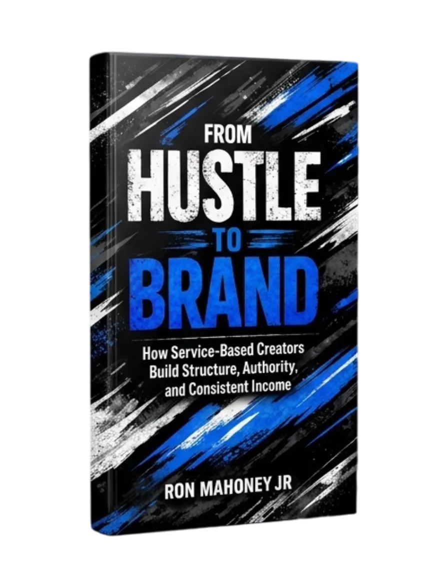 3D mockup of the From Hustle to Brand digital book cover