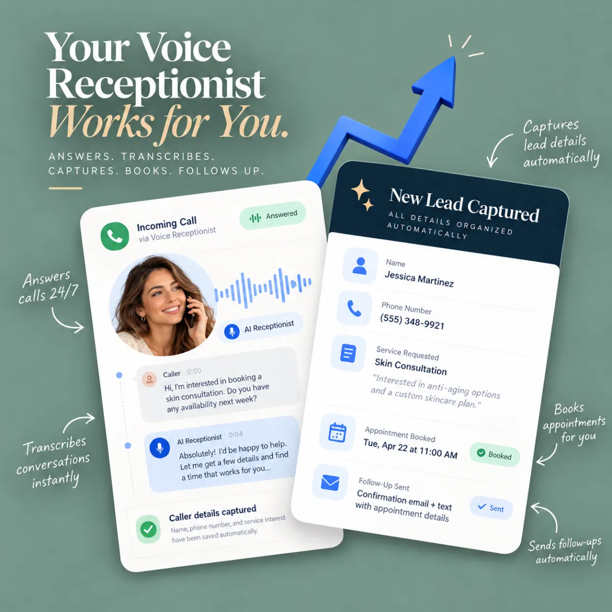 AI Voice Receptionist dashboard screenshot