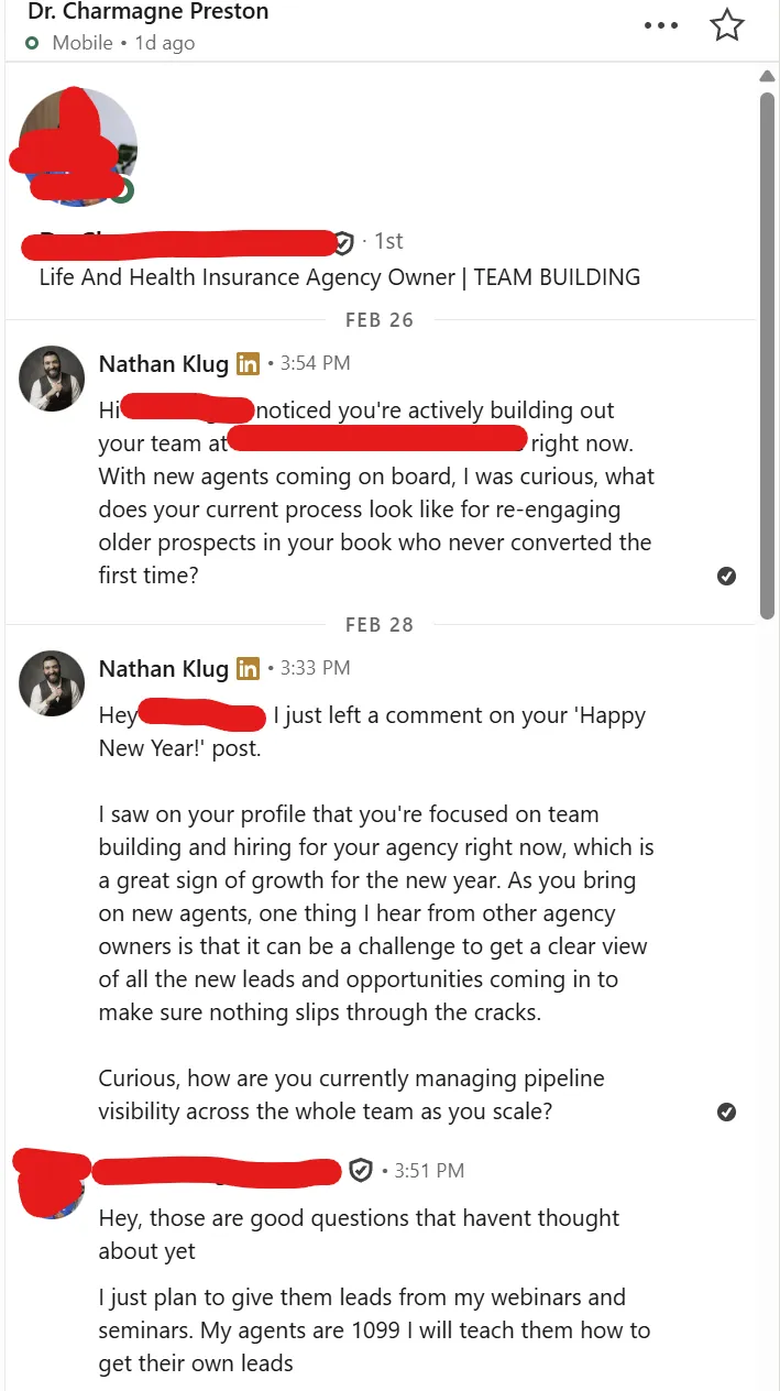 Real LinkedIn Conversation