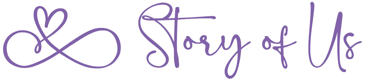 Story of Us stacked logo with heart-infinity icon
