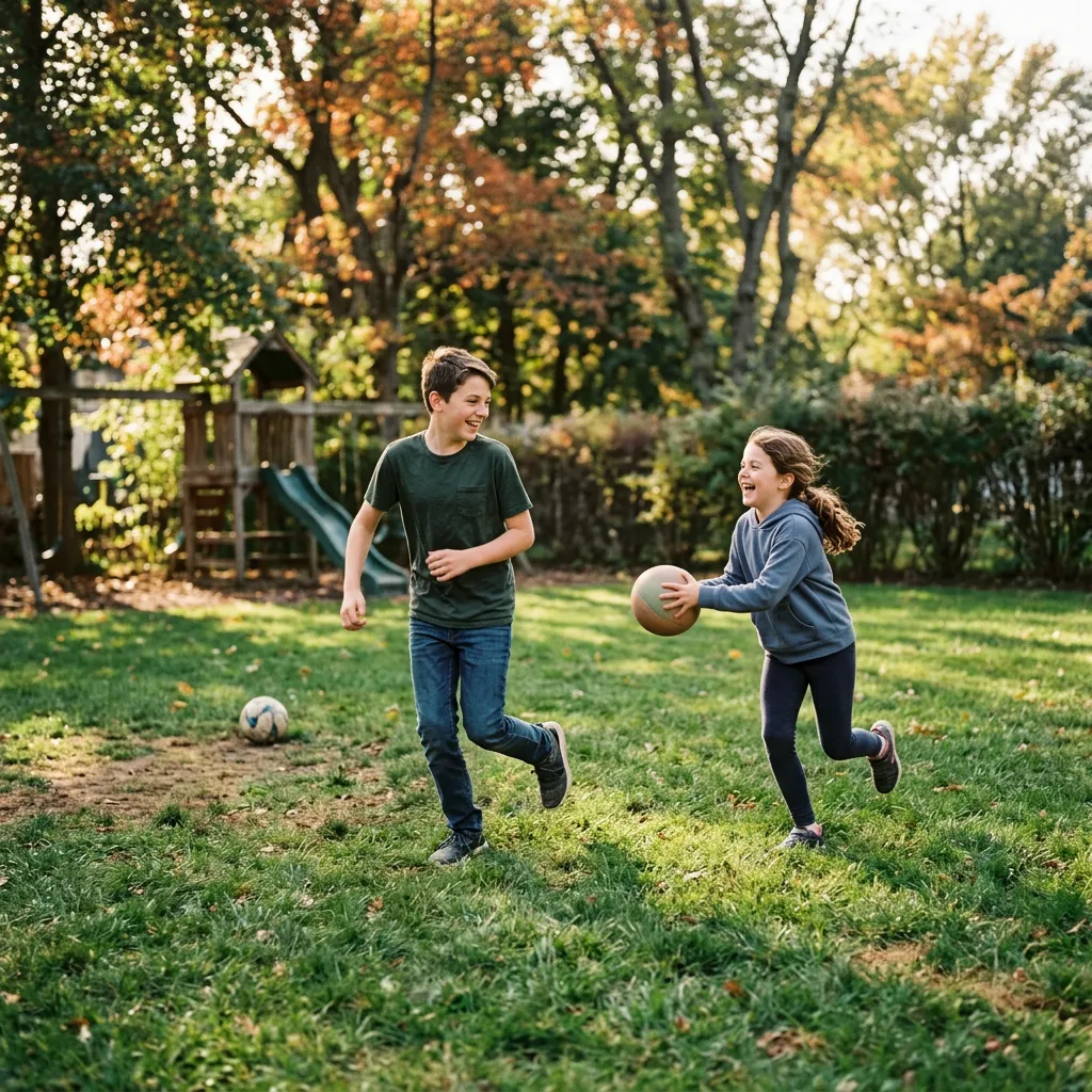 Kids playing outside after school