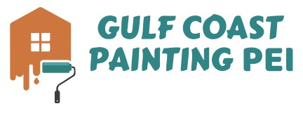 Gulf Coast Painting PEI logo - orange house with paint roller and teal text
