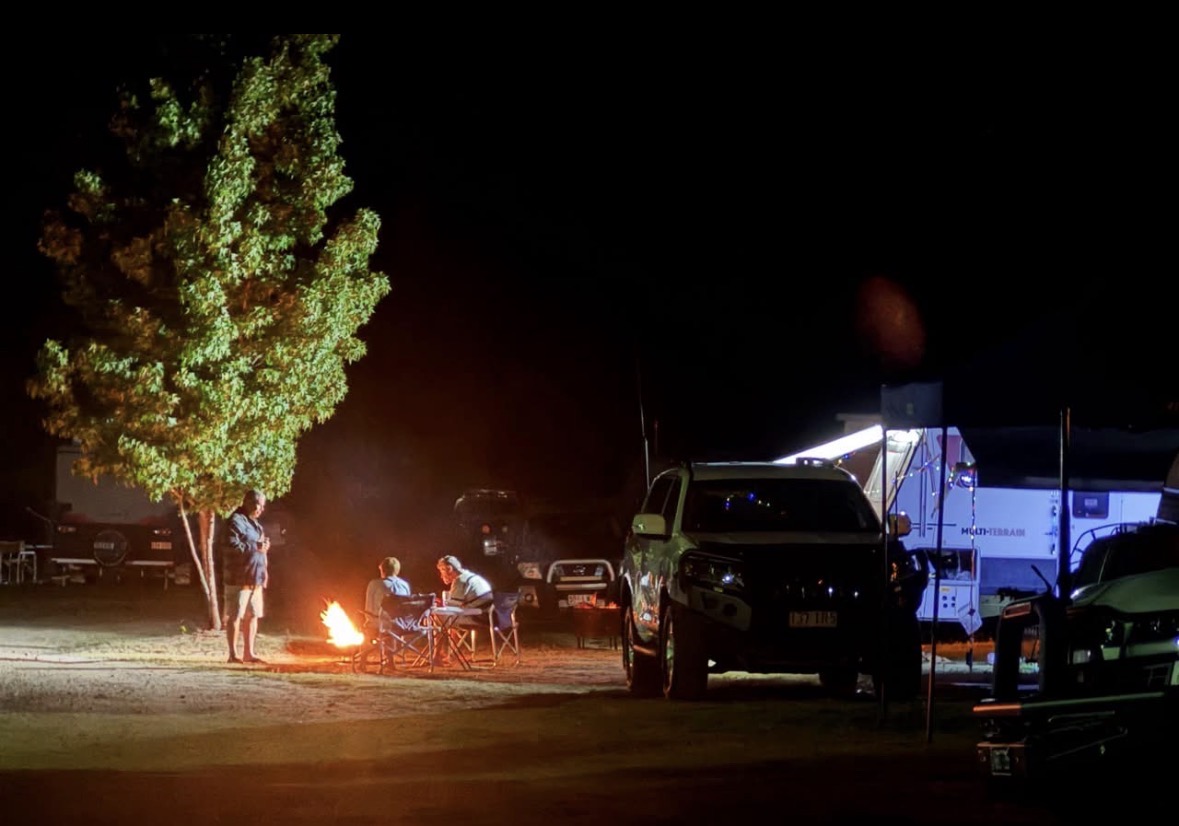 Crackling fire pit at Stanthorpe Holiday Park