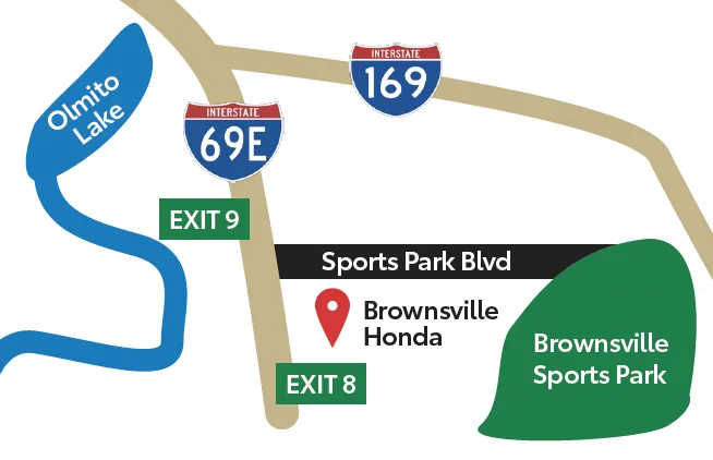 Brownsville Honda Map Location