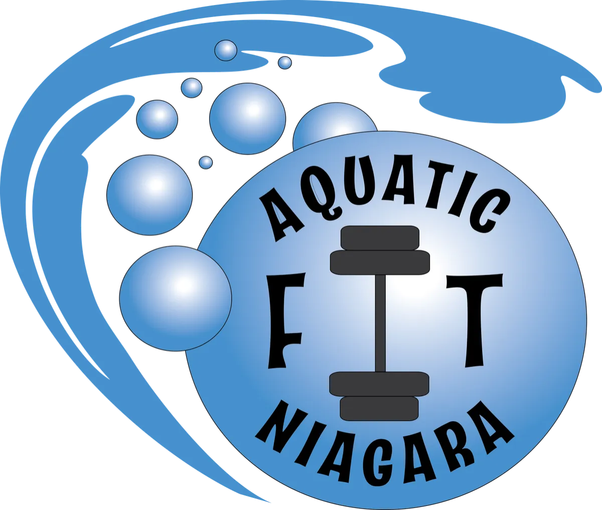 Aquatic Fit Niagara water swoosh logo