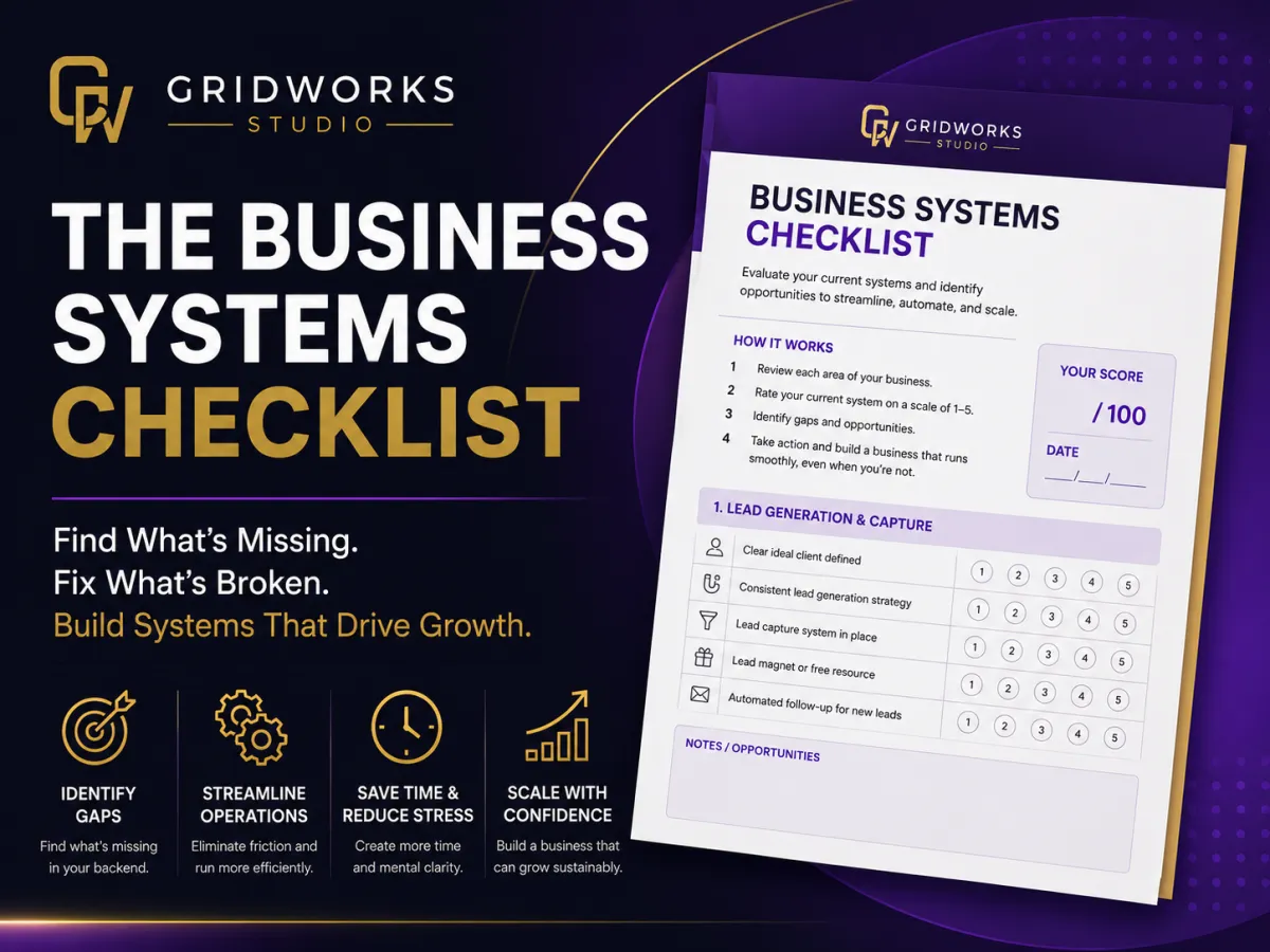 3D checklist graphic for Business Systems Checklist