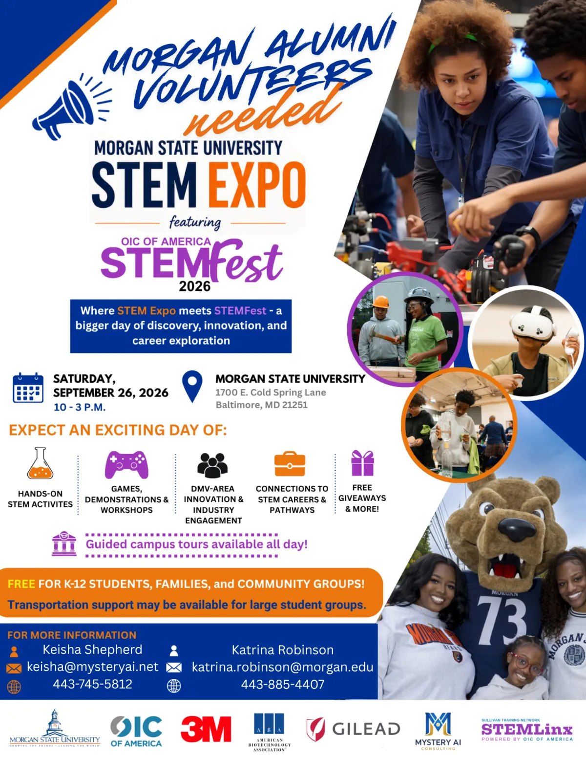 STEM Expo Event Flyer — Black students and alumni sharing demo materials at a community STEM Expo
