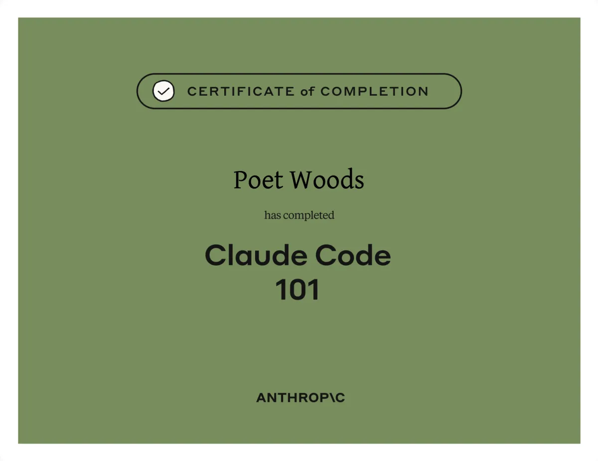 Claude Code 101 Certificate