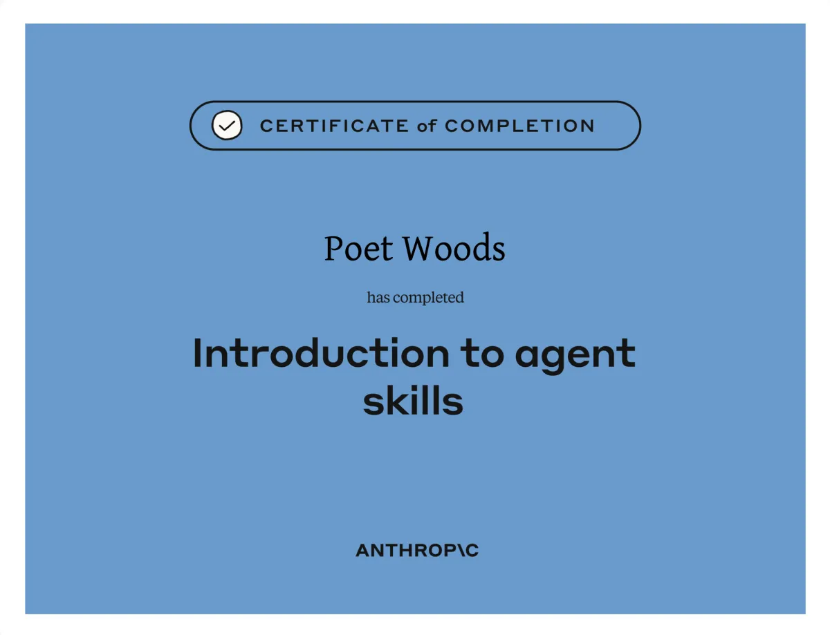Introduction to Agent Skills Certificate