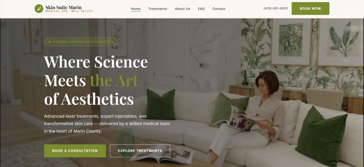 High-converting medspa landing page fully designed and built by TK Med Growth.