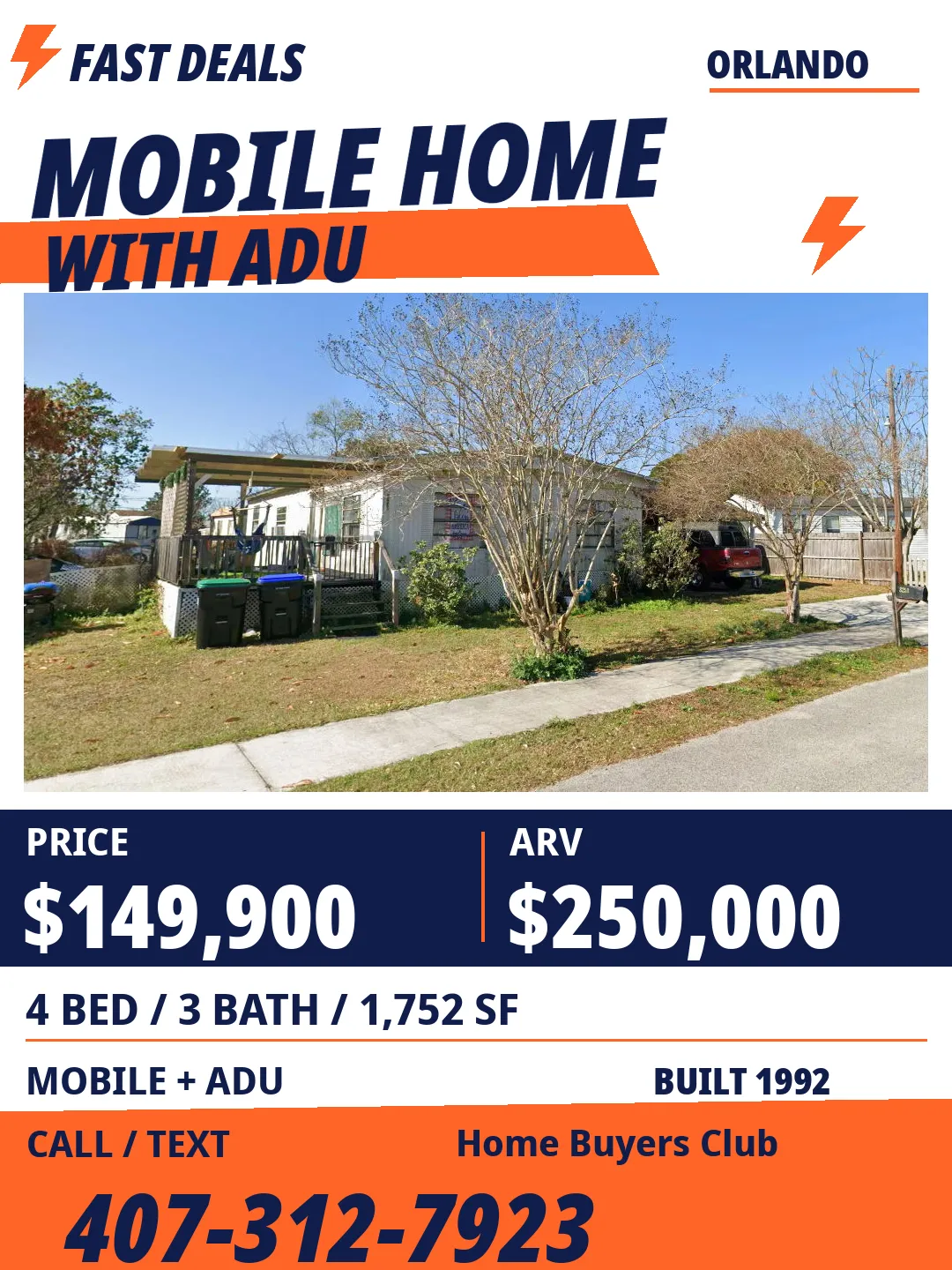 FAST DEALS flyer — Orlando (Mobile ADU)