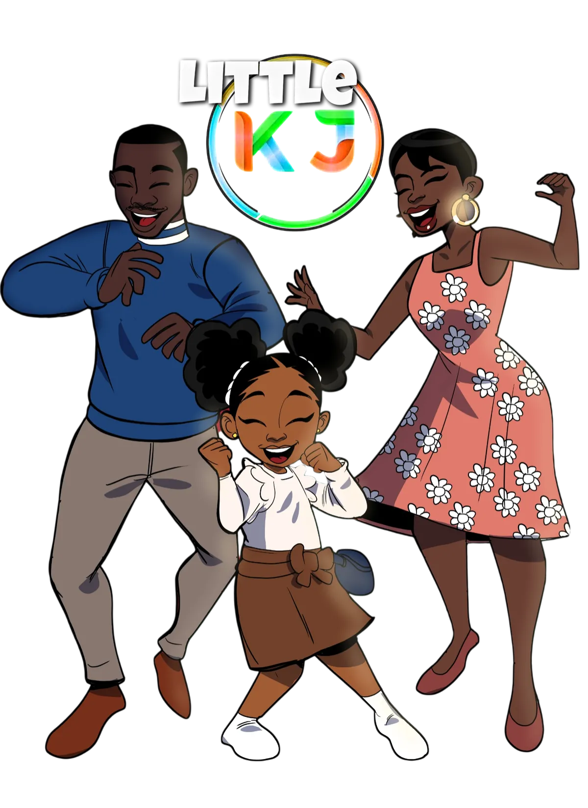 A square QR code with a small image of the Little KJ character in the center.