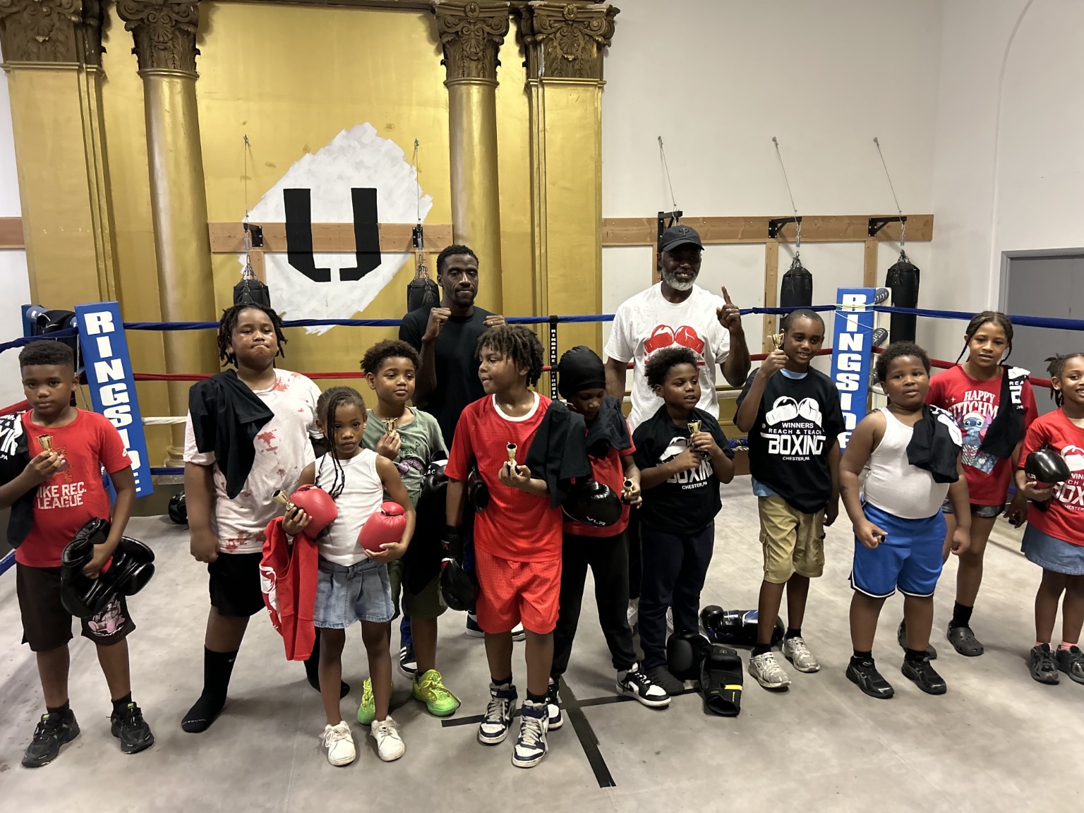 Youth boxing awards group photo at Ummah Fight Lab
