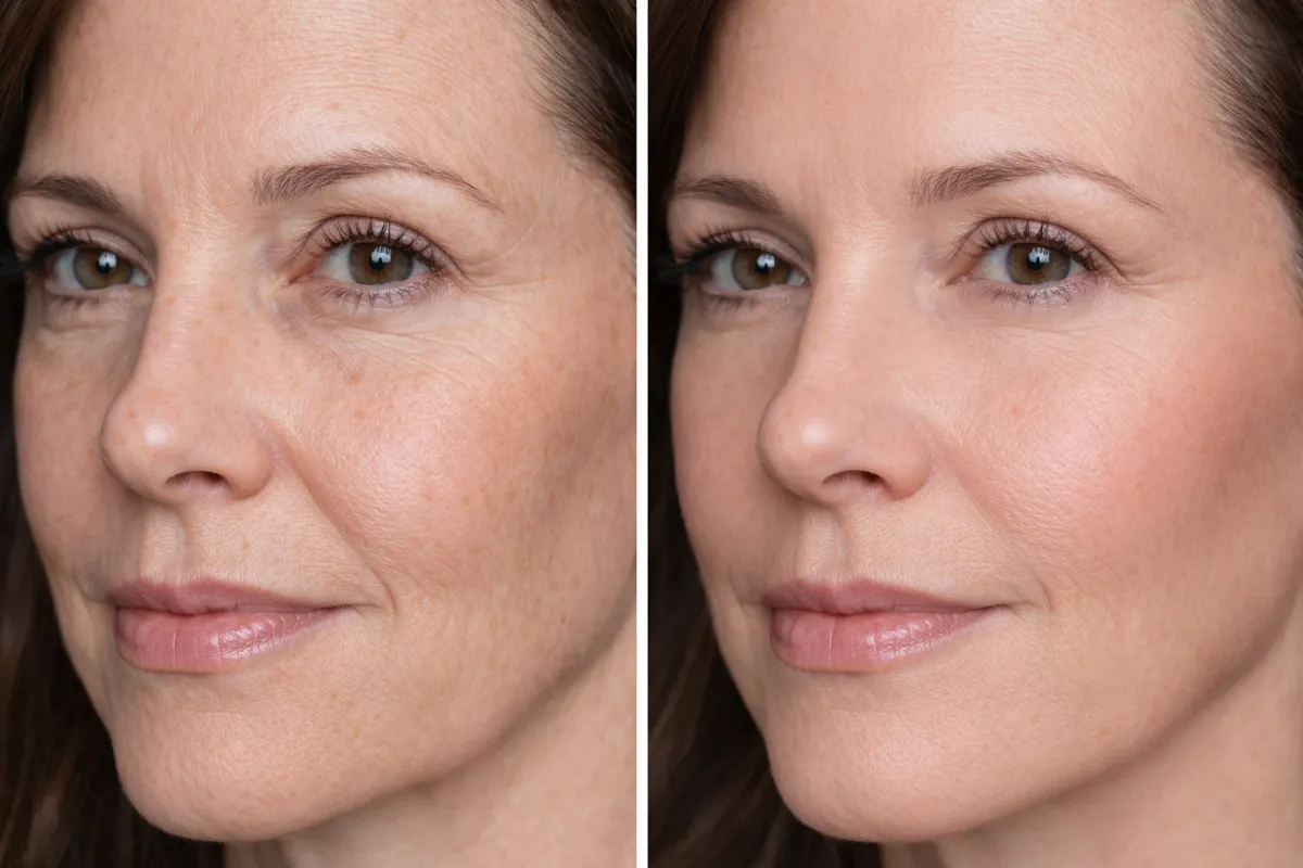 Before and after electrology hair removal