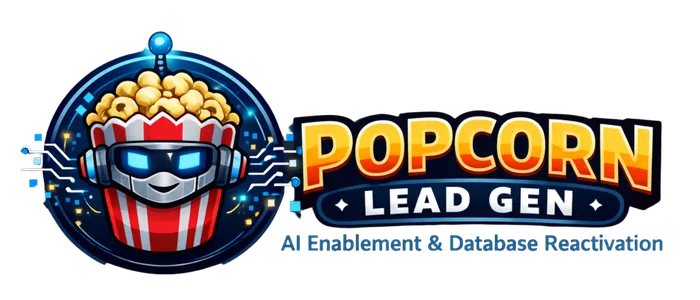Popcorn LeadGen logo - white