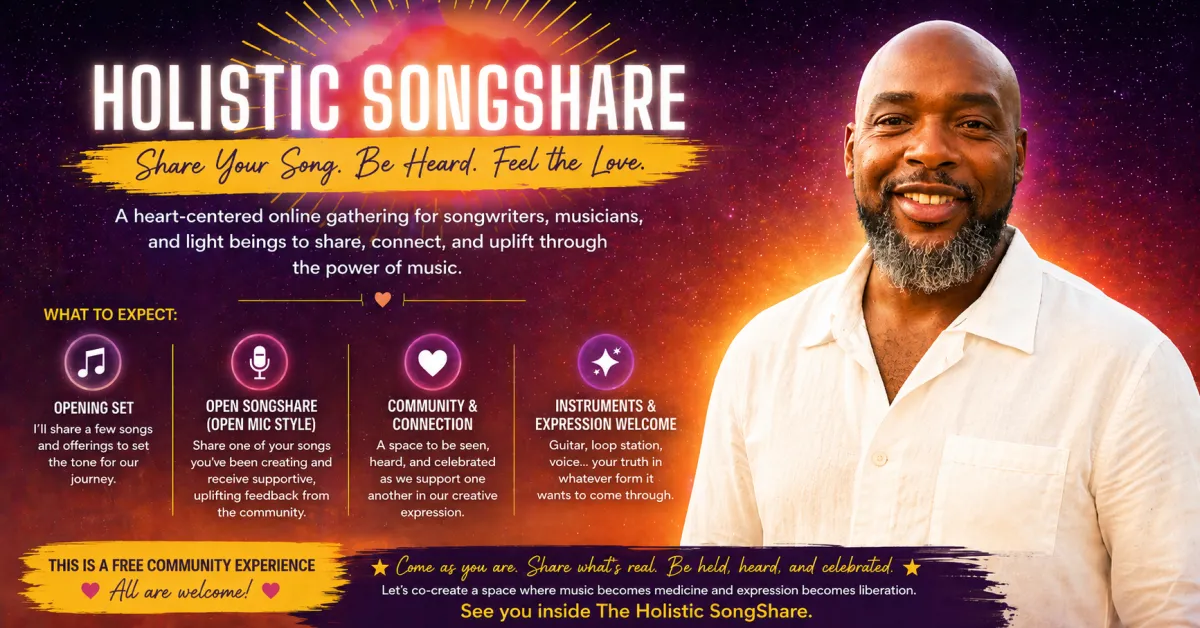 People sharing music in a warm, intimate online gathering