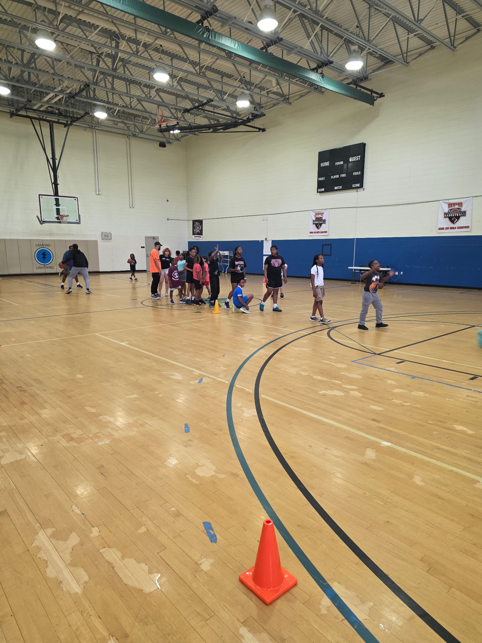 Horizontal wide shot of a community event
