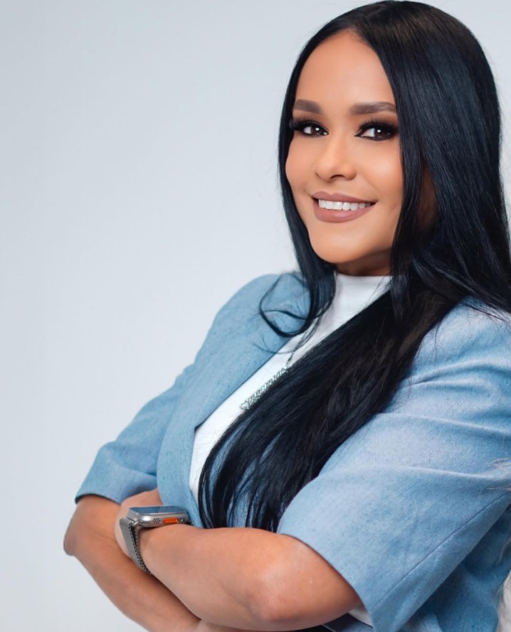 Carmen Sanchez - Skincare Specialist in Blue Suit