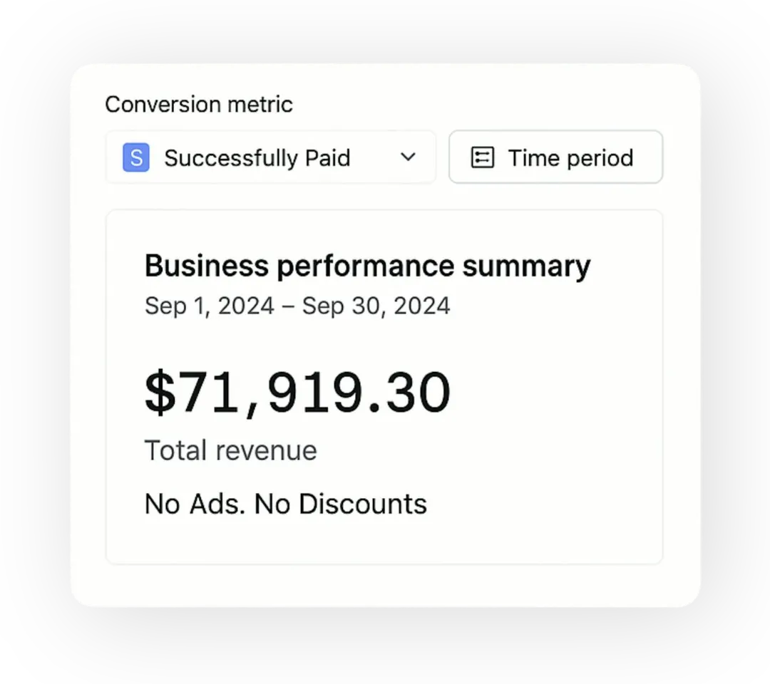Revenue dashboard screenshot showing $71k launch results