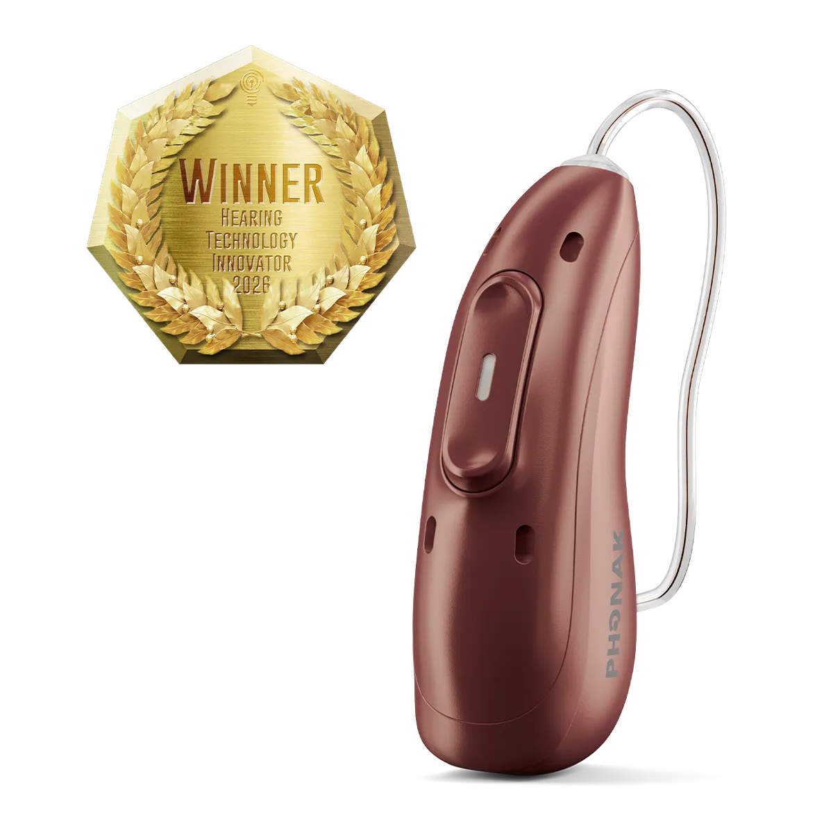 Phonak Audéo EON Sphere hearing aid with Best of Innovation Award badge