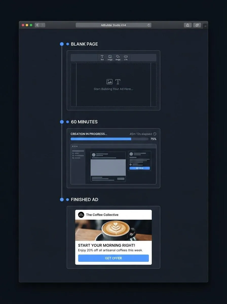 Ad creation stages preview