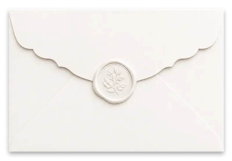 Wax sealed wedding RSVP envelope