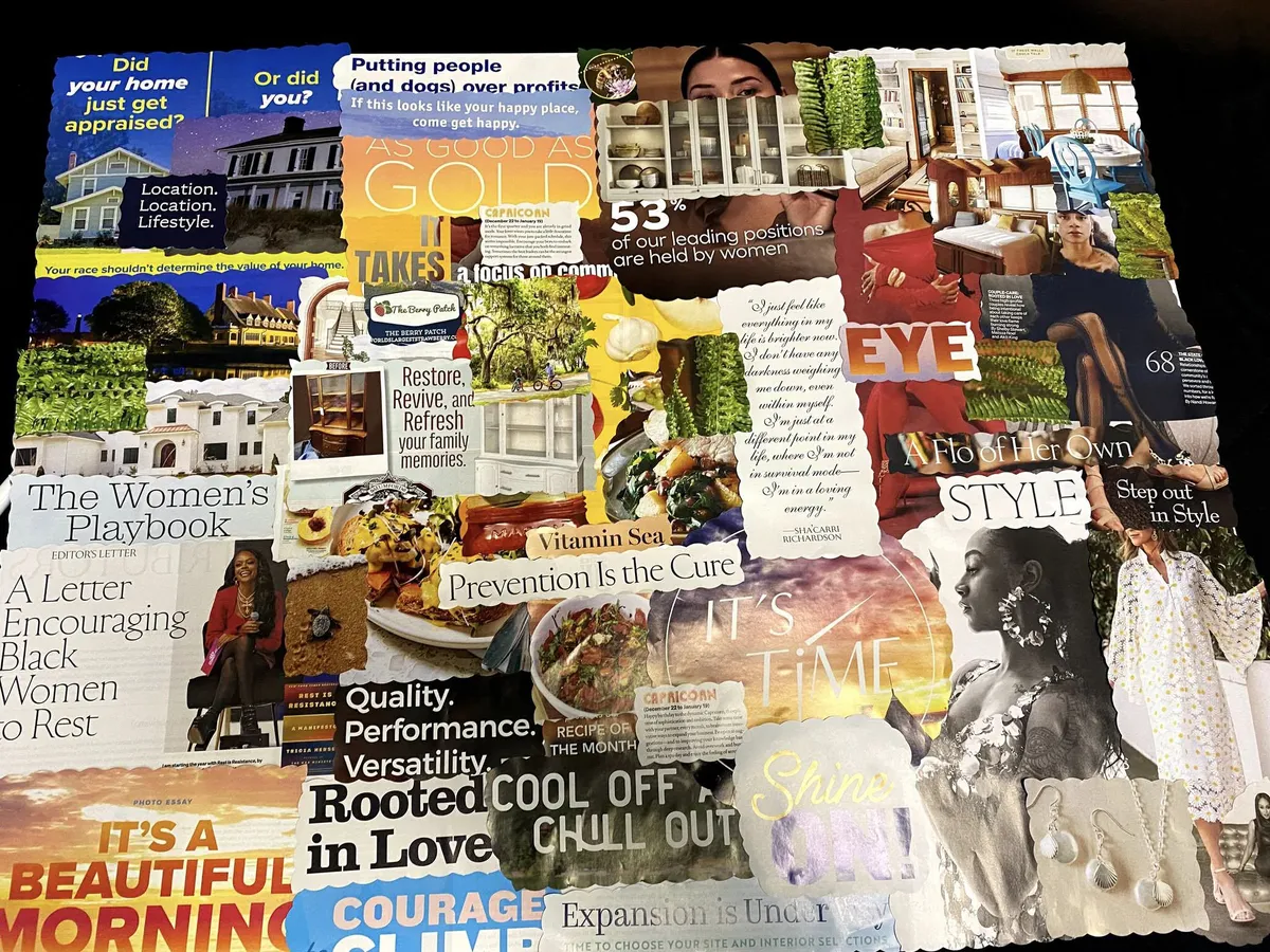 Creating Vision Boards - Completed inspirational collage