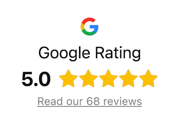 Google Rating 5.0 - Read our 68 reviews