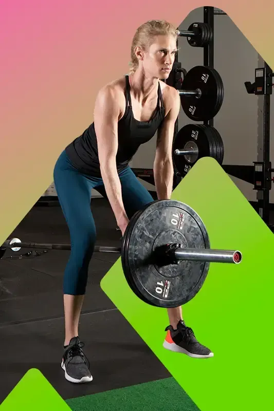 Flow Fitness member lifting a barbell