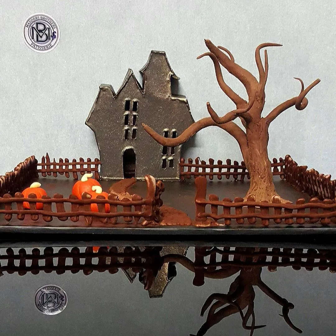 Haunted chocolate house dessert — Madders Brothers Patisserie