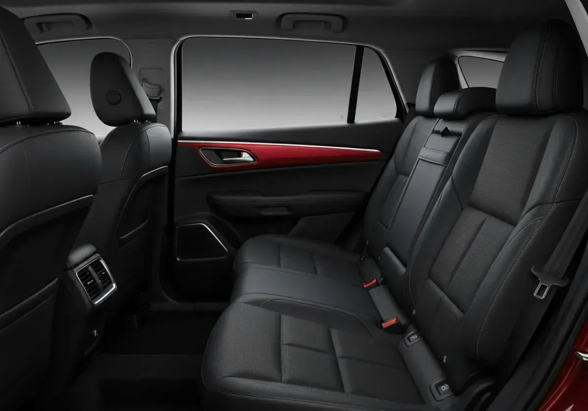 Technical view of rear seat access, door aperture, and durable interior materials